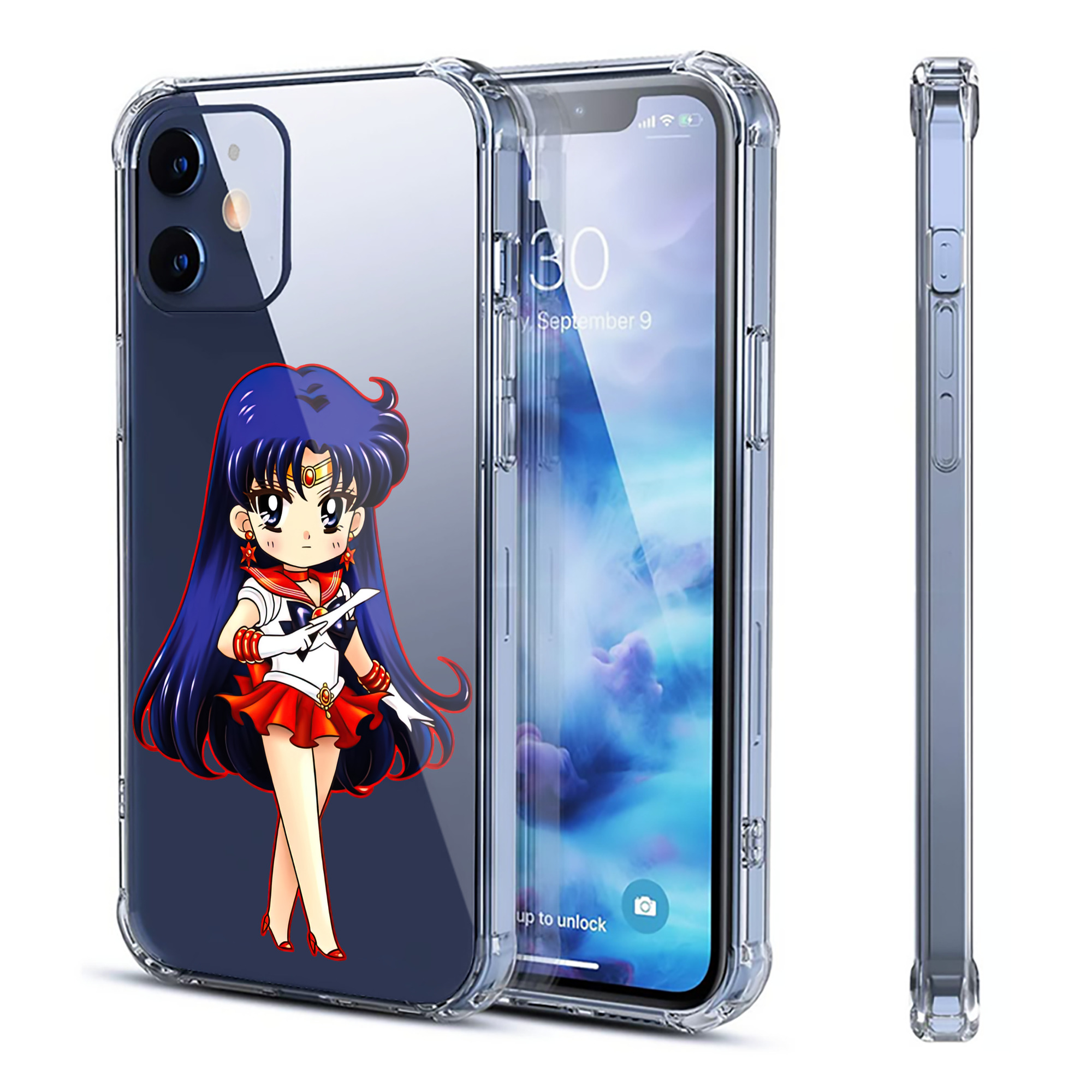 （画像用） 美少女戦士セーラームーン 火野レイ ひの レイ Sailor Moon Hino Rei （セーラーマーズ,Sailor Mars） 【iPhone 12シリーズ対応】透明スマホケース（クリアソフトケース）